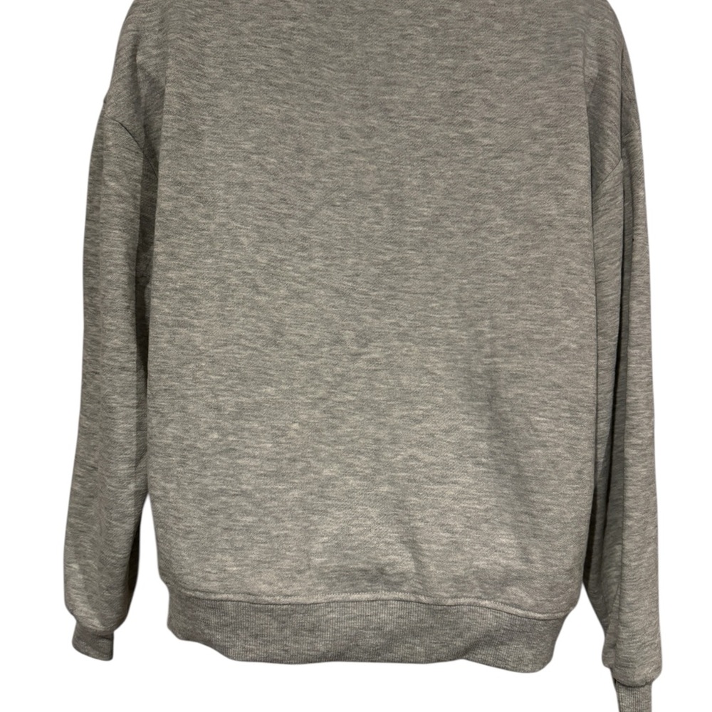 Cozy Gray Sweatshirt with Printed Detail - Picture 2 of 6
